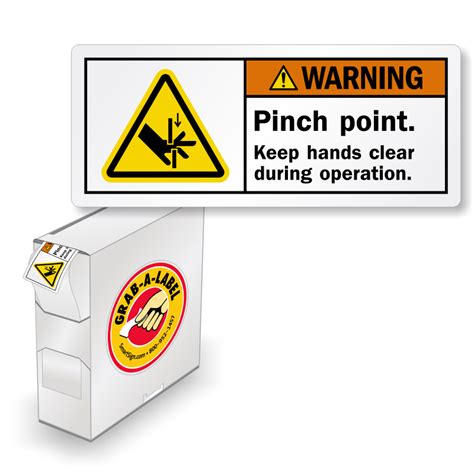 Iso Pinch Point Keep Clear Labels In Dispenser Box Sku Lb 0139 Box