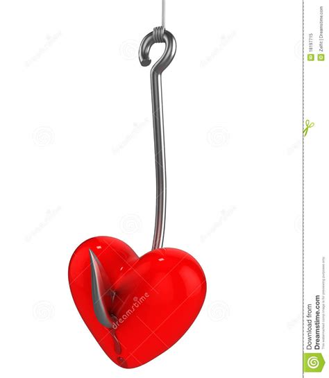 Download Red Heart With Blood On A Fishing Hook Stock Illustration ...