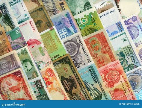 Currencies From Around The World Paper Banknotes Stock Image Image