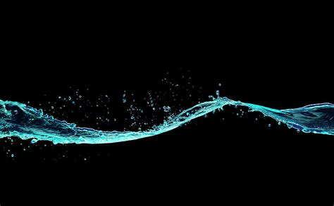 Fluorescent Blue Water Splash Black Photograph By Biwa Studio Pixels