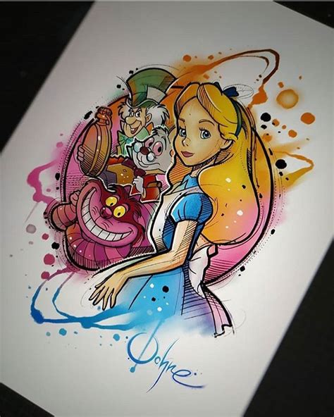 Pencil Alice In Wonderland Drawings Color Always Happy