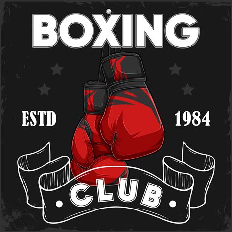 Vintage Boxing Academy Clubs And Competitions Poster With Boxing