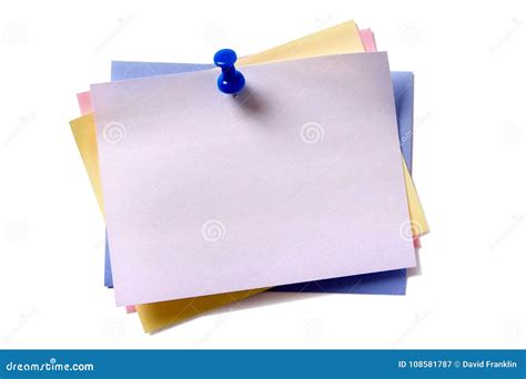 Several Sticky Post Notes Different Colors Pinned On White Background