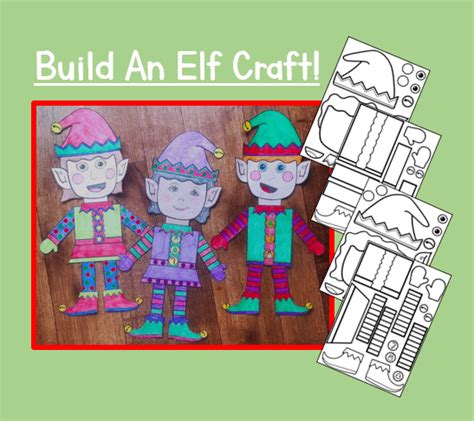 Mash Christmas Build An Elf Paper Craft Cut And Stick Christmas Craft