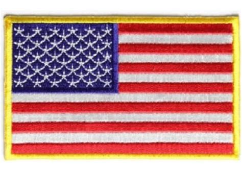 4 X 25 American Flag Yellow Border Iron On Patch Etsy
