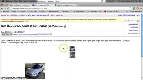 Craigslist Pinellas County Florida Used Cars - Low Priced For Sale by