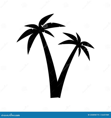 Palm Tree Icon Symbol Simple Design Vector Stock Vector Illustration