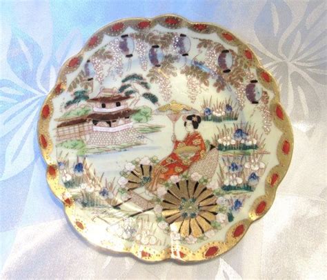 Antique Japan Mikado Decorative Plate With Beautiful Geisha Etsy