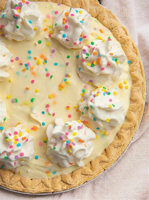 Birthday Cake Pie With Rainbow Sprinkles Dinner Then Dessert