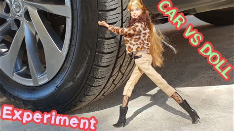 Experiment Crushing Crunchy And Soft Things By Car Barbie Doll