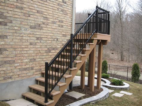 Structural stability along outside of deck 4. ProBuilt Aluminum Railing stairs with narrow pickets ...