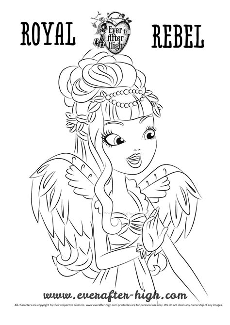 I can see an raven wearing this look easy. C.A. Cupid True Hearts Day Coloring Page | Ever After High