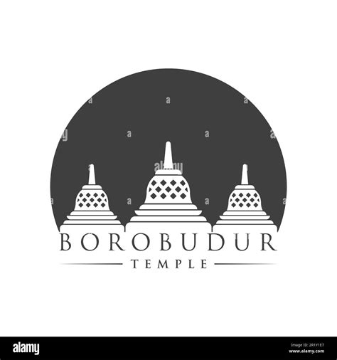 Borobudur Temple Logo Design Vector Isolated On White Background Stock