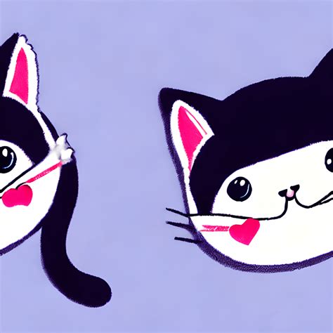 Chibi Cat Kawaii Cartoon Pattern · Creative Fabrica