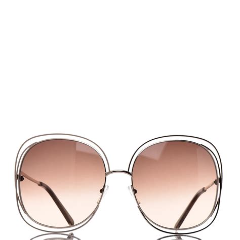 Chloe Oversized Round Sunglasses Ce126s Gold 384545