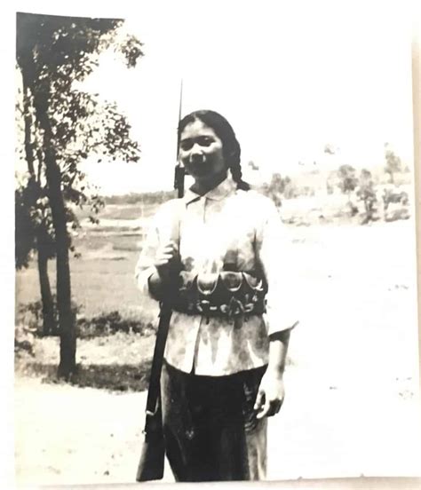 Photograph Of North Vietnamese Army Militia Or Viet Cong Female With K