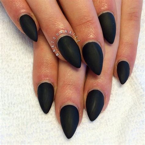 But you've probably got some time on your hands. black matte pointy nails | Short acrylic nails, Almond ...