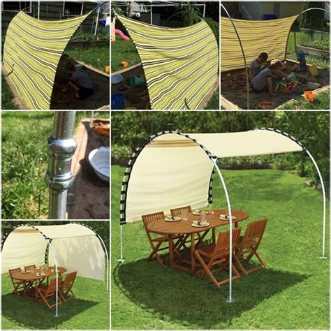 An diy outdoor canopy you, mynheer jones—you are medically goot. How to Make Adjustable DIY Outdoor Canopy | BeesDIY.com