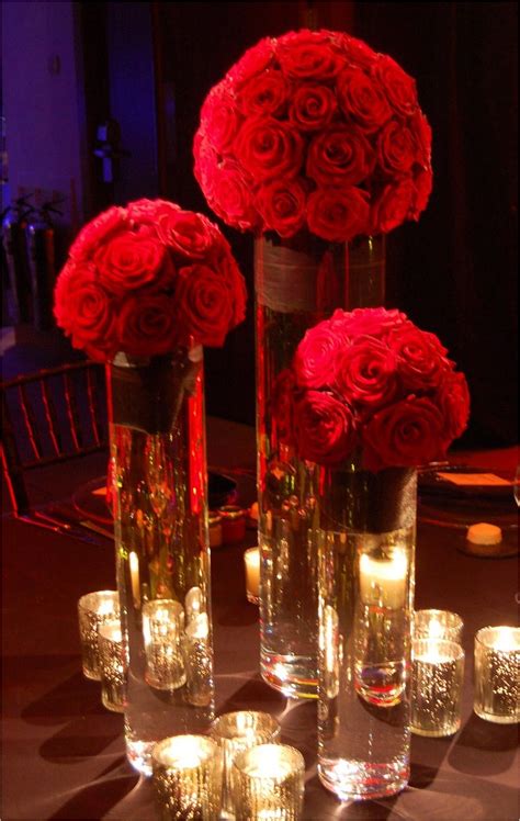 Good Looking Red Rose Centerpiece Ideas For Christmas Wedding