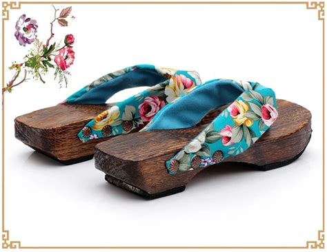 2017 women s clogs japanese geta wooden flip flops floral sandals slippers shoes buy women