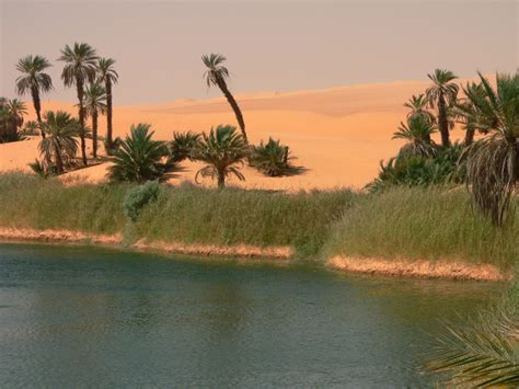 Oasis And Lakes Of Ubari Oubari In Fezzan Region Of Sahara Desert