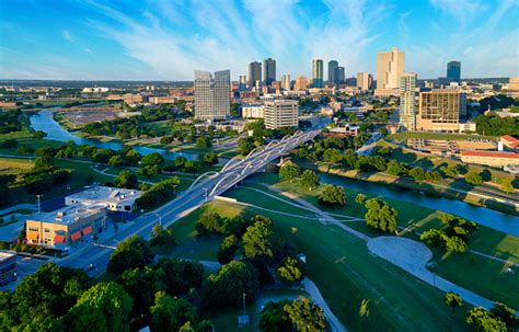 Aerial View Of Downtown Fort Worth Texas Stock Photo Download Image