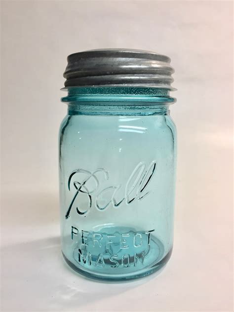 5 Inch Ball Perfect Mason Jar With Zinc Lid Vintage 1920s 1930s