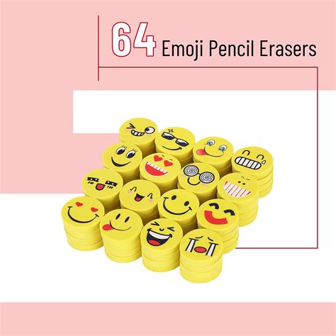 Buy Mr Pen Erasers Pack Of 64 Smiley Eraser Pencil Erasers