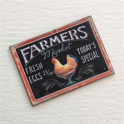 farmers market sign dollhouse miniature 1 12 scale etsy