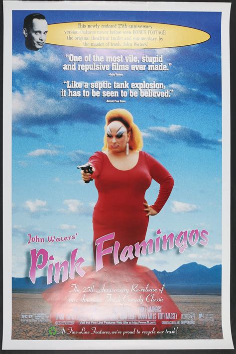 John Waters Pink Flamingos 35th Anniversary Re Release 1997 One Sheet Poster Pleasures Of
