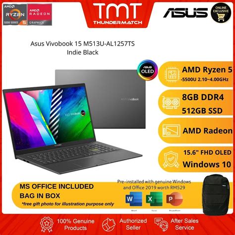Asus Vivobook 15 M513u Blacksilver Laptop Amd Ryzen 5 5500u 8gb