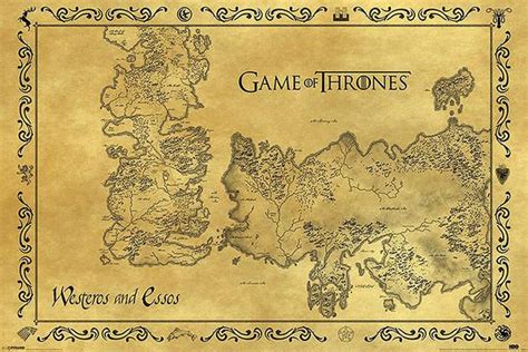 Game Of Thrones Poster Westeros Karte Game Of Throne Poster Und