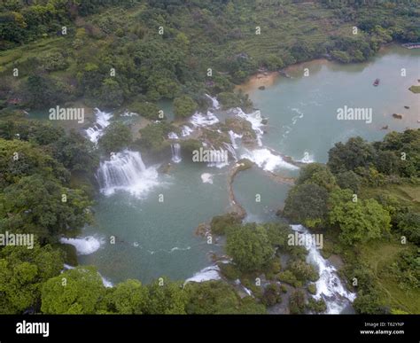 Beautiful Waterfall Ban Gioc Waterfall Or Detian Waterfall Is Landmark