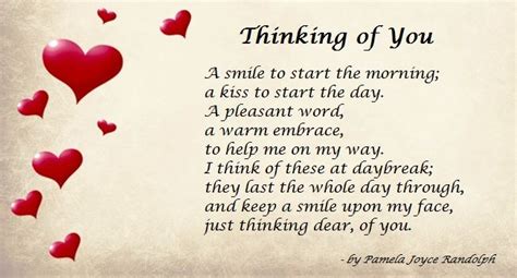 Thinking Of You And Original Love Poem By Pamela Joyce Randolph
