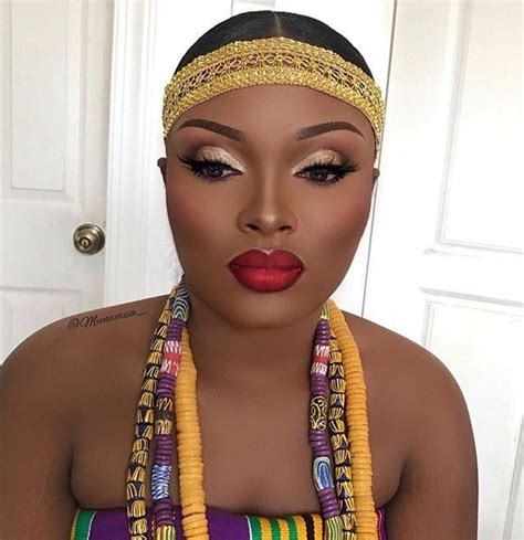 Black & gold smokey eye tutorial | gold dramatic makeup. That Ghanaian Gold... Makeup @munamua_ | Wedding makeup for brown eyes, Makeup for black women ...