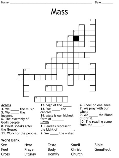 Mass Crossword Wordmint