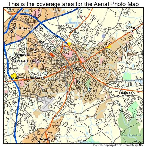 Aerial Photography Map Of Spartanburg Sc South Carolina