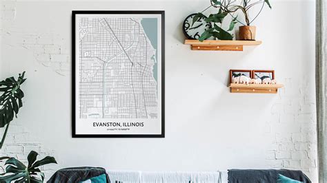 Evanston Map Poster Your City Map Art Positive Prints