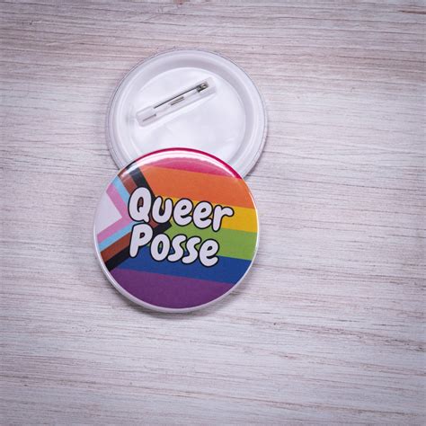 pride button queer posse lgbtqia button pin back buttons etsy