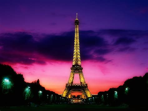 La Tour Eiffel Architecture Modern Eiffel Tower Sky Lights Night