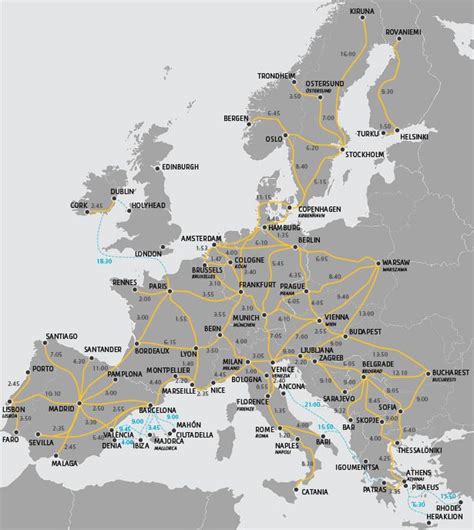 Eurail Map And Times Eurail Map Eurail Europe Destinations