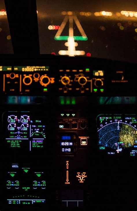 Nighttime Boeing And Airbus Flight Decks 4 Take Flight