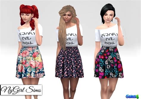 Heart And Soul Floral Dress Simlish At Nygirl Sims Sims 4 Updates