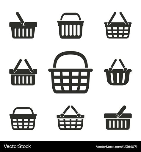 Shopping Basket Icon Set Royalty Free Vector Image