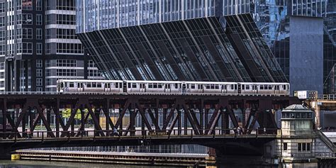 Metal Print Of Chicago River And Lake Street Bridge Cta Train — The Pigshark