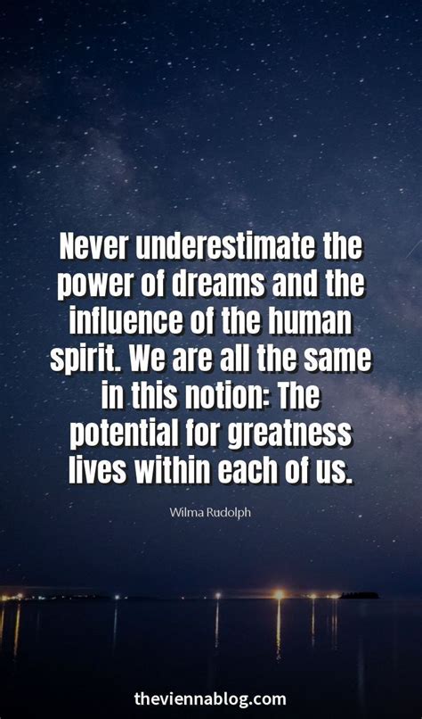 Never Underestimate The Power Of Dreams And The Influence Of The Human Spirit We Are All The