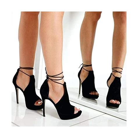 Womens Peep Toe Tie Lace Up Platform High Heels Sexy Stilettos Dress Sandals Wedding Pumps Shoes