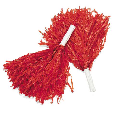 Cheerleader Costume Pom Poms 2 And Adhesive Letters Red Yellow New Cheer Ebay