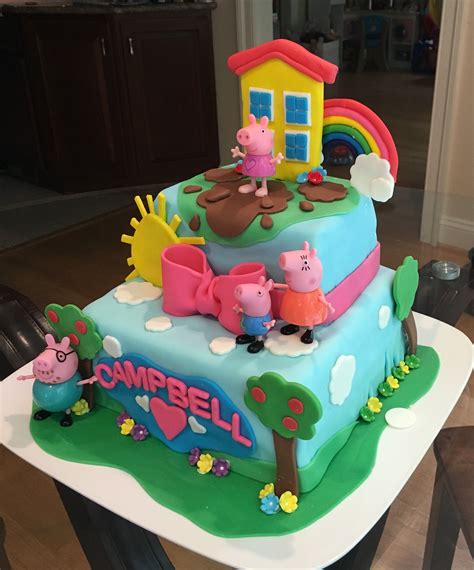 Peppa Pig Birthday Cake Images Acaked