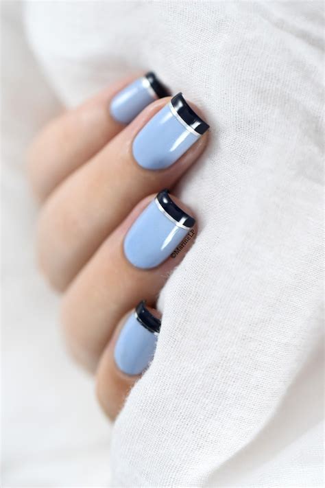 Blue French Manicure French Nails Blue French Manicure French